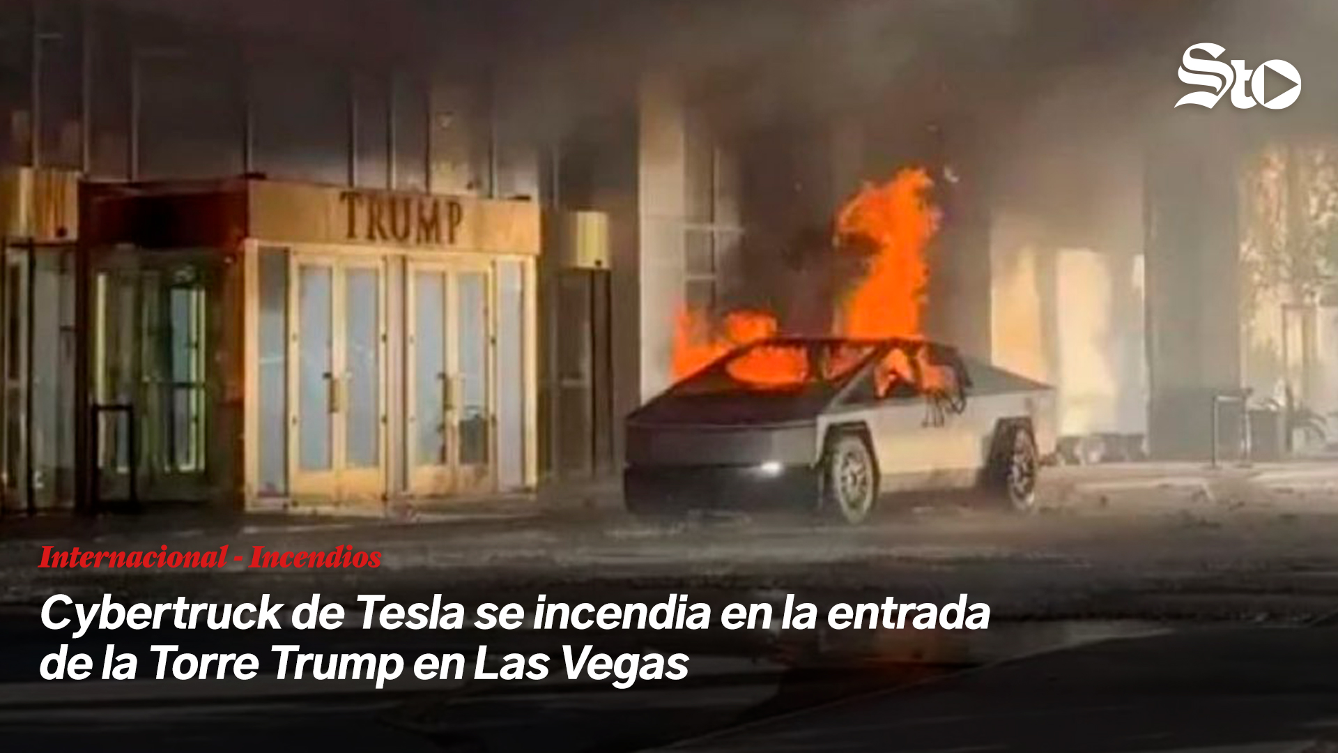 Cybertruck De Tesla Se Incendia En La Entrada De La Torre Trump En Las