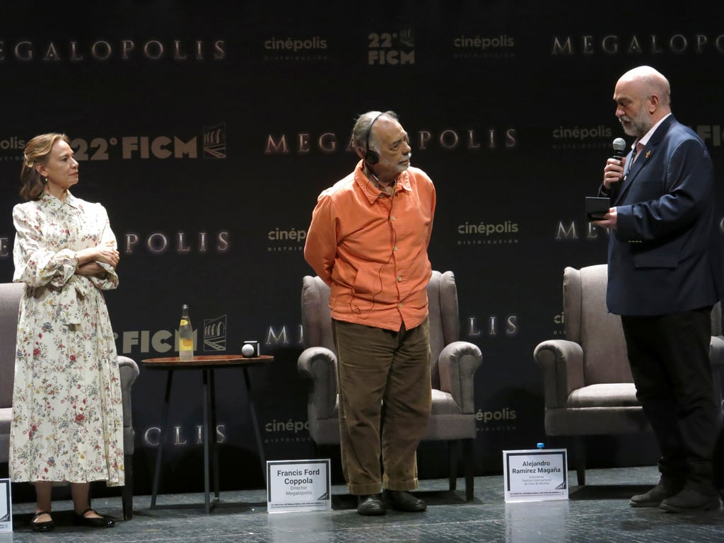 Francis Ford Coppola volvió a México, un país que le cautiva, como invitado de honor de la 22ª edición del Festival Internacional de Cine de Morelia.