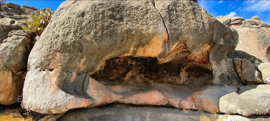 El Instituto Nacional de Antropología e Historia (INAH) presentó una denuncia tras constatar la destrucción en este sitio arqueológico, localizado en la Sierra de Australia. Durante la inspección, el personal del INAH detectó que se utilizó una sierra eléctrica para extraer una figura pintada en una placa de piedra, representando una mano. También se intentó sustraer otras dos figuras.