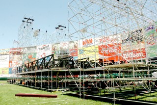 El escenario donde se presentará la colombiana lleva grandes avances. (Fotografía de Érick Sotomayor)