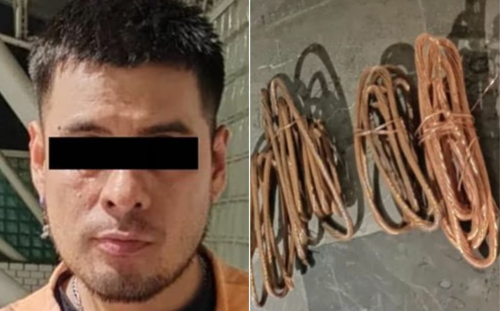 Los policías bancarios realizaron una inspección de la bolsa y hallaron varios rollos de cable pelado, con un peso aproximado de 10 kilogramos. (ESPECIAL)