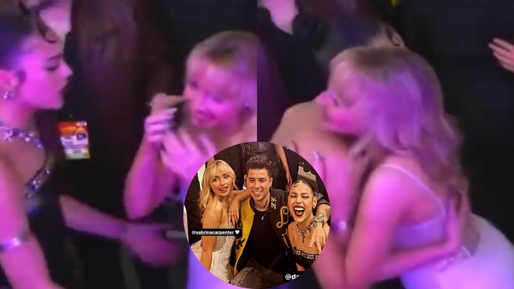 Captan a Danna Paola y Sabrina Carpenter con botella de vino en los MTV VMA 2023