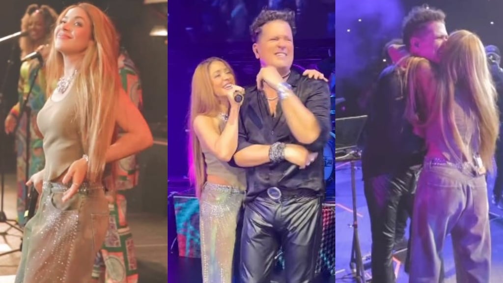 Shakira sorprende a Carlos Vives en pleno show y no creerás su reacción