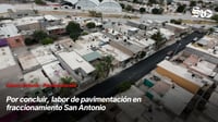 Por concluir, labor de pavimentación en fraccionamiento San Antonio