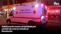 Adolescente muere atropellado por camión de ruta en el bulevar Revolución