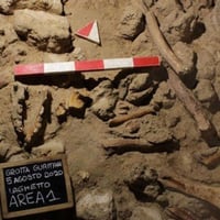 Hallan restos de homínidos y animales en cueva italiana