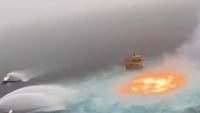 La plataforma Ku-Charly de Pemex en Campeche registra incendio en las aguas del Golfo de México