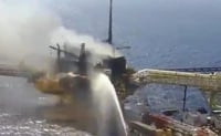 Reportan incendio en plataforma Ku-Alfa de Pemex en Campeche