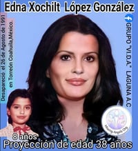 Proyectan apariencia de Edna Xóchitl, niña desaparecida hace 30 años en Torreón