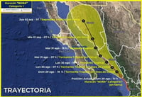 Huracán 'Nora' avanza por costas mexicanas en el océano Pacífico