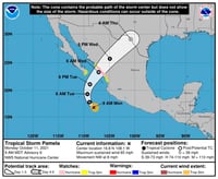 Huracán 'Pamela' se debilita a tormenta tropical
