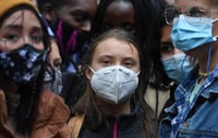 Días antes de la COP26, Greta Thunberg se manifiesta en Londres