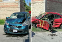 Fuerte accidente en Torreón deja a una mujer lesionada y atrapada en su vehículo