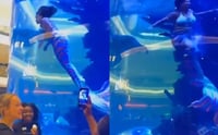 VIRAL: 'Sirena' casi se ahoga en espectáculo en vivo ¿Le picó una mantarraya?