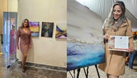 Artista lagunera Nancy Ríos expone obras en Chiapas