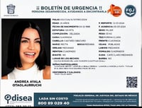 Buscan a la modelo Andrea Ayala, desaparecida en Edomex