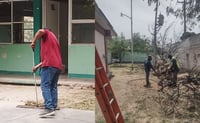 Realizan limpieza en la Secundaria General Héroes Anónimos de la colonia El Foce de Gómez Palacio