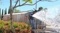 Logran ahorra con riego de áreas verdes con agua tratada