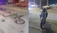 Ciclista se pasa semáforo en rojo y choca con motociclista ebrio