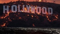 El cartel de Hollywood no estuvo en llamas en incendio