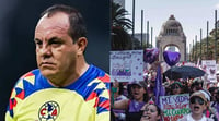 Piñata de Cuauhtémoc Blanco aparece en marcha por el 8M