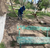 Realizan mejoras en la plaza del ejido Las Playas de Gómez Palacio