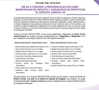 INE da a conocer a magistrados y jueces en Durango