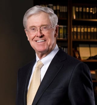 Charles Koch es el sexto hombre más rico del mundo con una fortuna de 34 mil millones de dólares. 