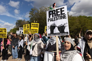 Simpatizantes de Palestina e Israel marchan en Estados Unidos
