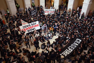 Manifestantes en Capitolio de Estados Unidos piden cese al fuego en Gaza