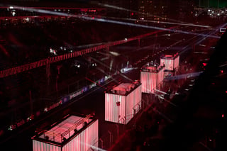 Espectáculo de luces con la apertura del Gran Premio de Las Vegas