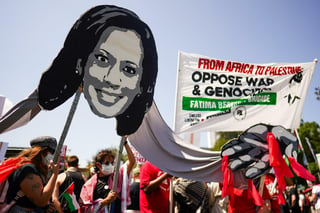 Protesta pide a Kamala Harris en Chicago un cambio en la política hacia Gaza