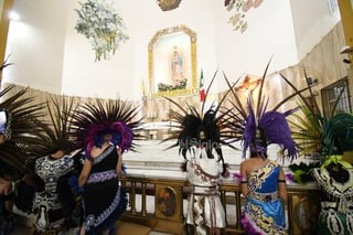 Peregrinación por la Virgen de Guadalupe en Día del Ferrocarrilero