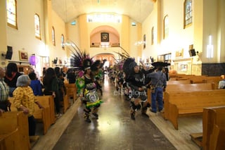 Peregrinación por la Virgen de Guadalupe en Día del Ferrocarrilero