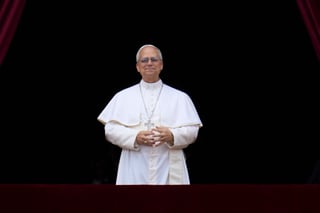 Pope Leo XIV delivers his blessing from the central balcony of St. Peter's Basilica for his first Sunday blessing after his election, in St. Peter's Square at the Vatican, Sunday, May 11, 2025.(AP Photo/Andrew Medichini)