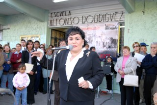 Carmelita llegó desde el lunes, pues acudió al informe de José Ángel Pérez. (Fotografía de El Siglo de Torreón)
