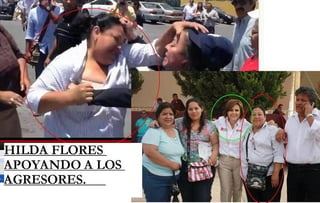 Priísta. La mujer que agredió a una 'indignada' es una seguidora del PRI. En la foto junto a la candidata a senadora, Hilda Flores.