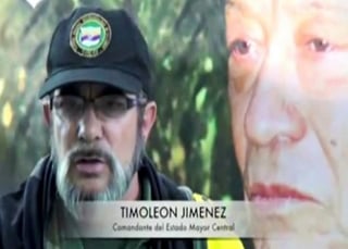Informe. Captura del video, en el que el jefe máximo de la guerrilla, Rodrigo Londoño Echeverri, brinda un informe.