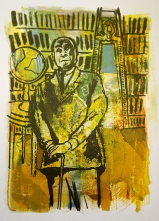 Publicación. Un retrato de Jorge Luis Borges, realizado por Racioppi.