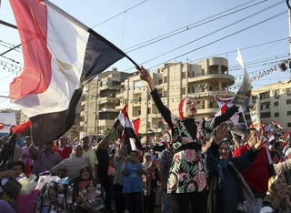 Egipto. Detractores del depuesto presidente Mohamed Mursi en una concentración cerca del Palacio Presidencial en El Cairo.