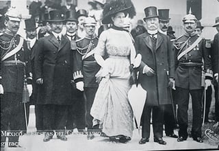 Porfirio Díaz en las celebraciones del Centenario de la Independencia en 1910.
