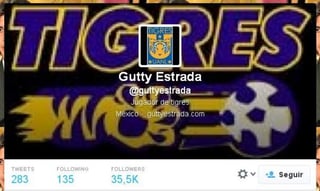 Así luce el perfil de la cuenta del 'Gutty' Estrada. (Twitter)
