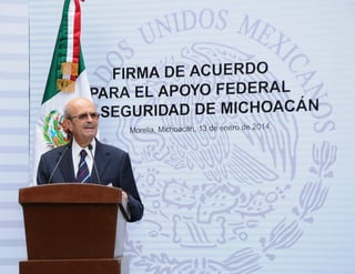 Durante la Firma del Acuerdo para el Apoyo Federal a la Seguridad de Michoacán, Vallejo afirmó que se 'impedirá que los infractores cometan fechorías de manera impune, abierta y descarada'. (Archivo)
