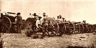 La artillería Villista al mando del general Felipe Ángeles, en las batallas de marzo de 1914.