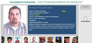 Esta es la ficha de Enrique Plancarte que aparece en la página www.recompensas.gob.mx de la PGR. (Internet)