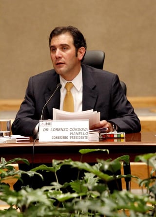 El consejero presidente, Lorenzo Córdova, planteó los nombramientos como 'un primer acto enérgico, decidido, en la construcción cotidiana de la autonomía del INE'.  (ARCHIVO)
