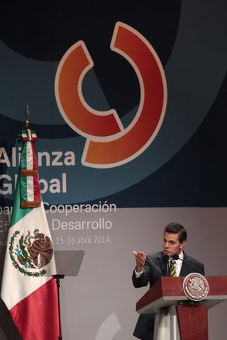 Intervención. Enrique Peña Nieto, durante su intervención en la inauguración de la conferencia de la Alianza Global.