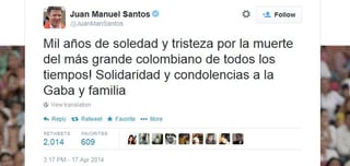 El tuit que compartió el presidente de Colombia en la red social. (Especial)