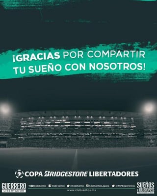 Santos Laguna se quedó en la fase de Octavos de Final de la Copa Libertadores. (Twitter @ClubSantos)