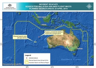 El centro de búsqueda dijo que 11 barcos y 11 aviones inspeccionarán casi 50,000 kilómetros cuadrados del océano el jueves al noroeste de Perth. (AP)
